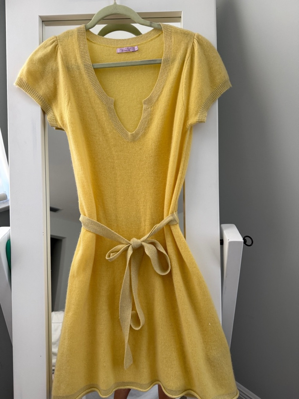 Calypso Christiane Celle Soft Yellow Cashmere Sweater Dress